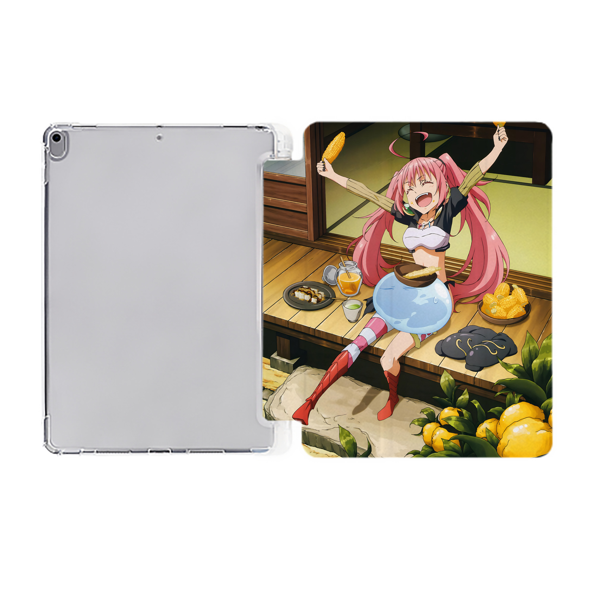 （画像用） 転スラ Regarding Reincarnated to Slime IPad ケース ペン収納付き 三つ折りスタンド PUレザー×シリコン 対応機種9.5/10.5/10.9インチ